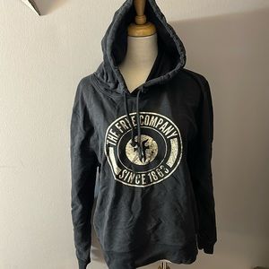 𝅺the Frye Company Black Logo Hooded Sweatshirt large